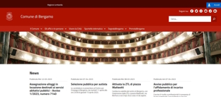 homepage del sito del Comune di Bergamo