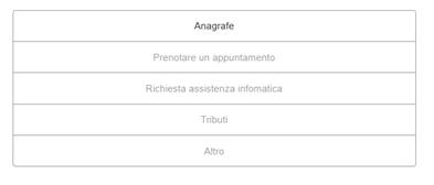 Menu assistente virtuale