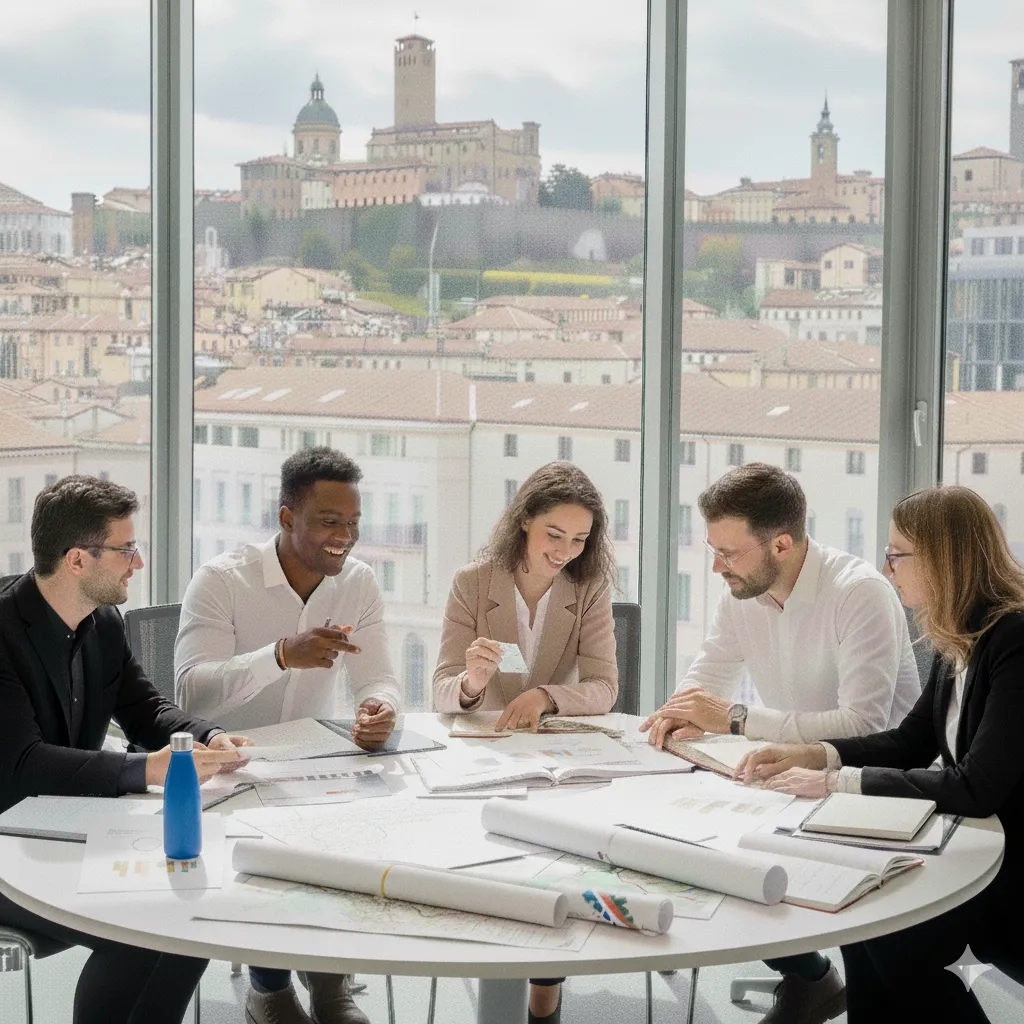 Gruppo di lavoro in ufficio amministrativo